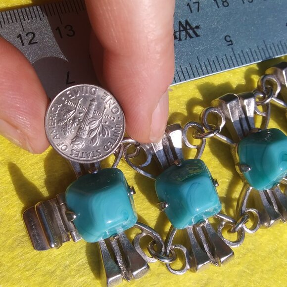 Vintage Castlecliff chunky southwest brutalist vibes statement bracelet - Picture 11 of 16